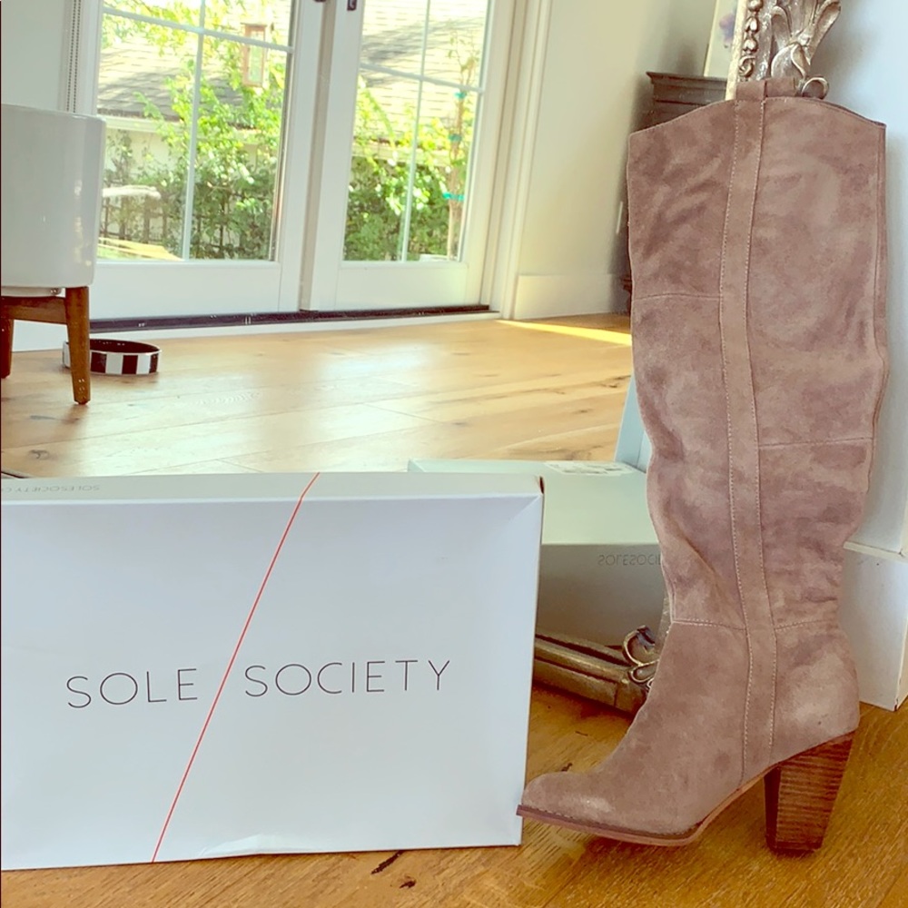 New w box - Knee High Suede Boot - Sole Society